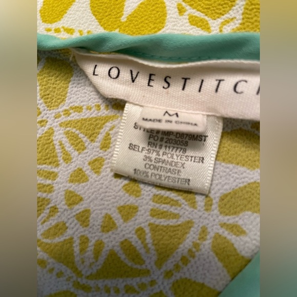 NWOT Wrap style top Mixed Print Short Sleeve Size M boho, fun, suplice - Picture 5 of 5